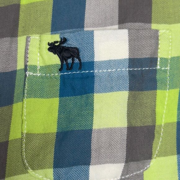 AF Abercrombie & Fitch Kids Plaid Flannel Button Down Shirt Boy's Size 11-12 - Picture 5 of 8